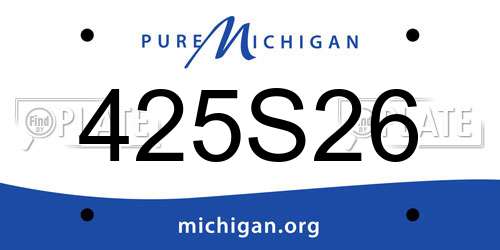 425S26 Michigan License Plate