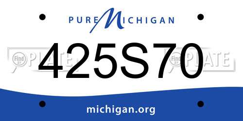 425S70 Michigan License Plate