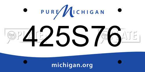425S76 Michigan License Plate