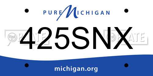 425SNX Michigan License Plate