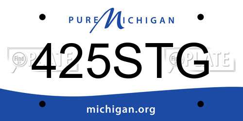 425STG Michigan License Plate