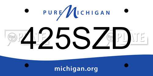 425SZD Michigan License Plate