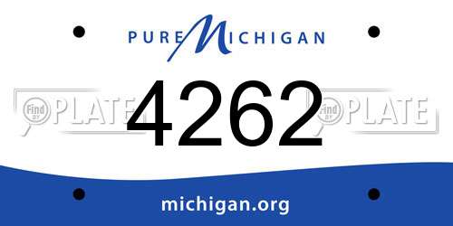 4262 Michigan License Plate