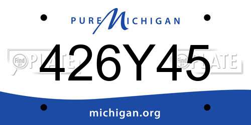 426Y45 Michigan License Plate