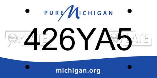 426YA5 Michigan License Plate