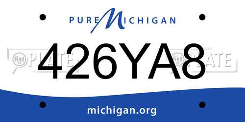 426YA8 Michigan License Plate