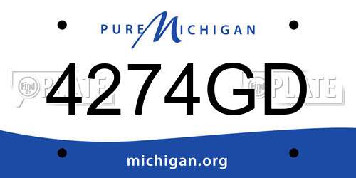 4274GD Michigan License Plate