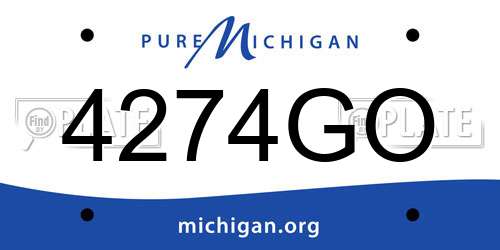 4274GO Michigan License Plate