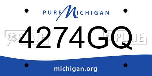 4274GQ Michigan License Plate