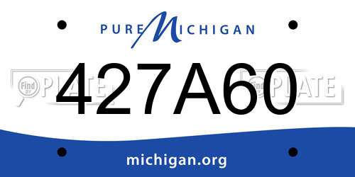 427A60 Michigan License Plate