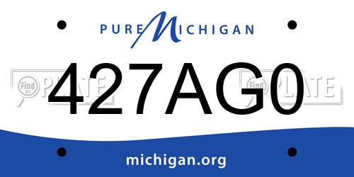 427AG0 Michigan License Plate