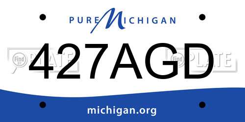 427AGD Michigan License Plate