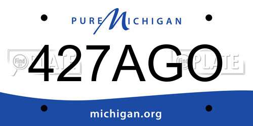 427AGO Michigan License Plate
