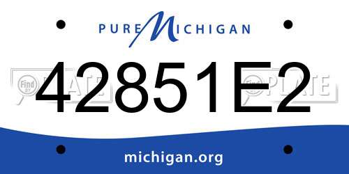 42851E2 Michigan License Plate