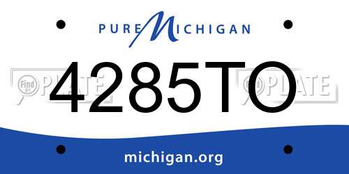 4285TO Michigan License Plate