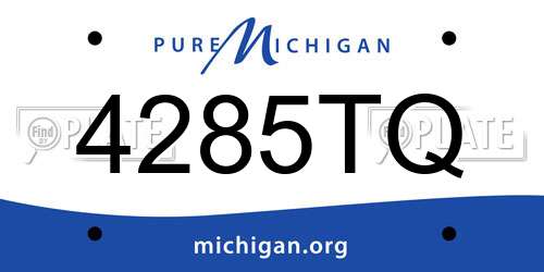 4285TQ Michigan License Plate