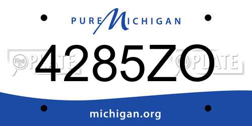 4285ZO Michigan License Plate