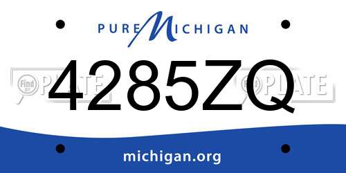 4285ZQ Michigan License Plate
