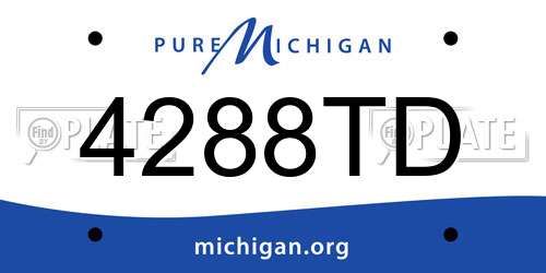 4288TD Michigan License Plate
