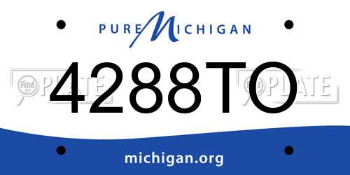 4288TO Michigan License Plate