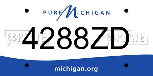 4288ZD Michigan License Plate