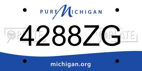 4288ZG Michigan License Plate
