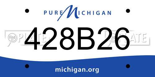 428B26 Michigan License Plate