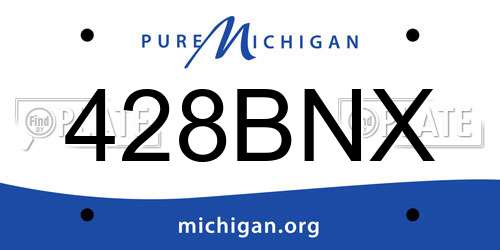 428BNX Michigan License Plate