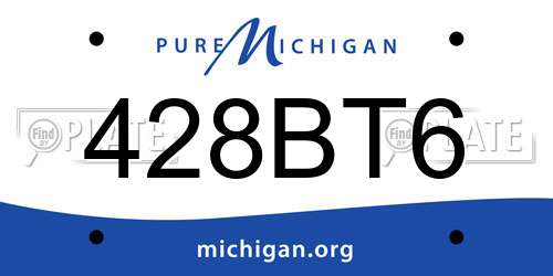 428BT6 Michigan License Plate