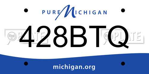 428BTQ Michigan License Plate