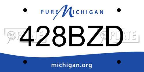 428BZD Michigan License Plate
