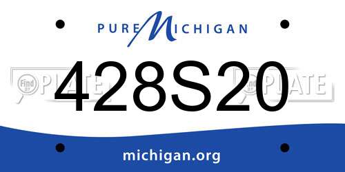428S20 Michigan License Plate