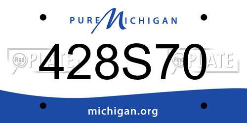 428S70 Michigan License Plate