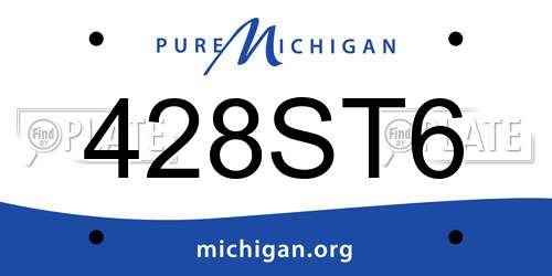 428ST6 Michigan License Plate