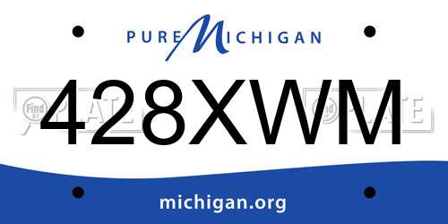 428XWM Michigan License Plate