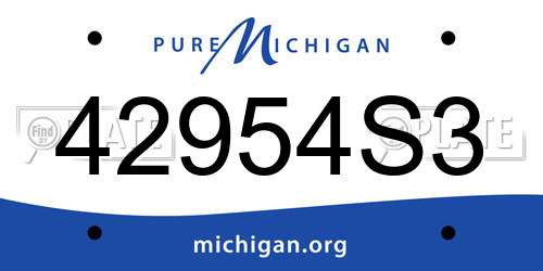 42954S3 Michigan License Plate