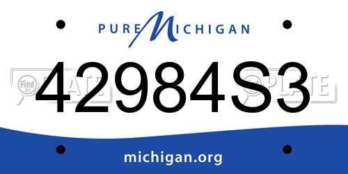 42984S3 Michigan License Plate