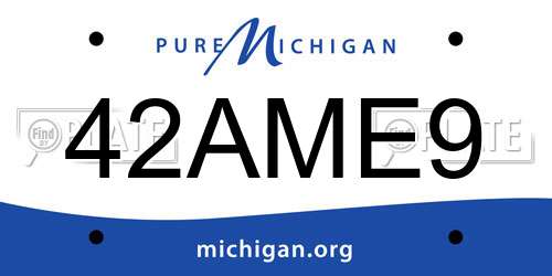 42AME9 Michigan License Plate