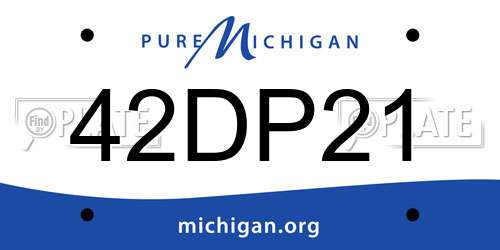 42DP21 Michigan License Plate