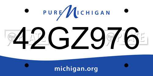 42GZ976 Michigan License Plate