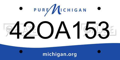 42OA153 Michigan License Plate