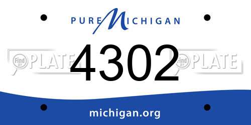 4302 Michigan License Plate