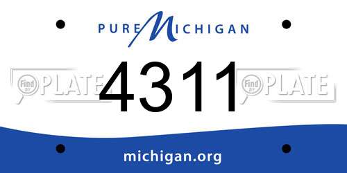 4311 Michigan License Plate