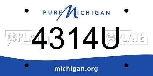 4314U Michigan License Plate