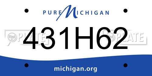 431H62 Michigan License Plate