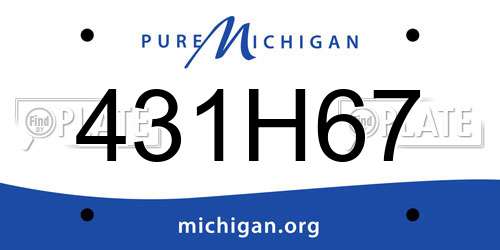 431H67 Michigan License Plate