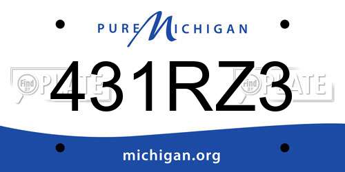 431RZ3 Michigan License Plate