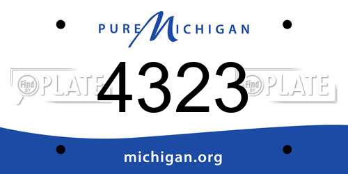 4323 Michigan License Plate