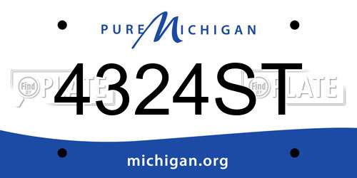 4324ST Michigan License Plate