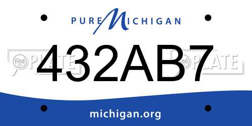 432AB7 Michigan License Plate
